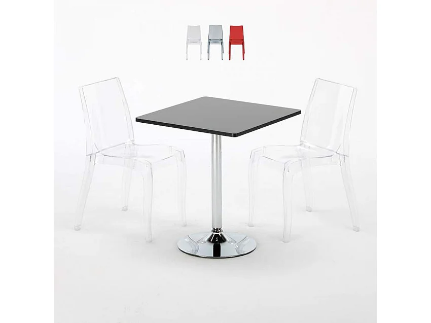 Ensemble de table 70x70cm avec 2 chaises intérieures Strawberry Mojito