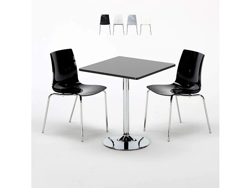 Ensemble de table et chaises 70x70cm 2 chaises Aperol Spritz