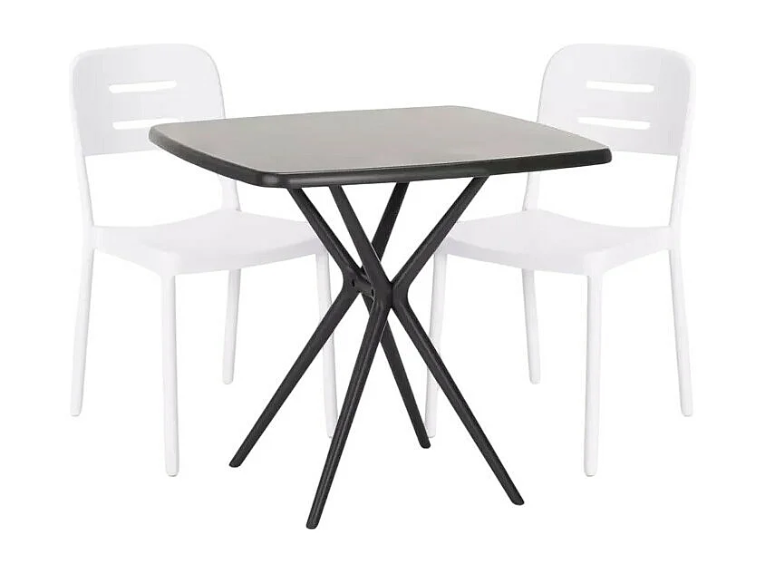 Ensemble de 2 chaises et 1 table carrée 70x70 cm Blood Orange Mojito