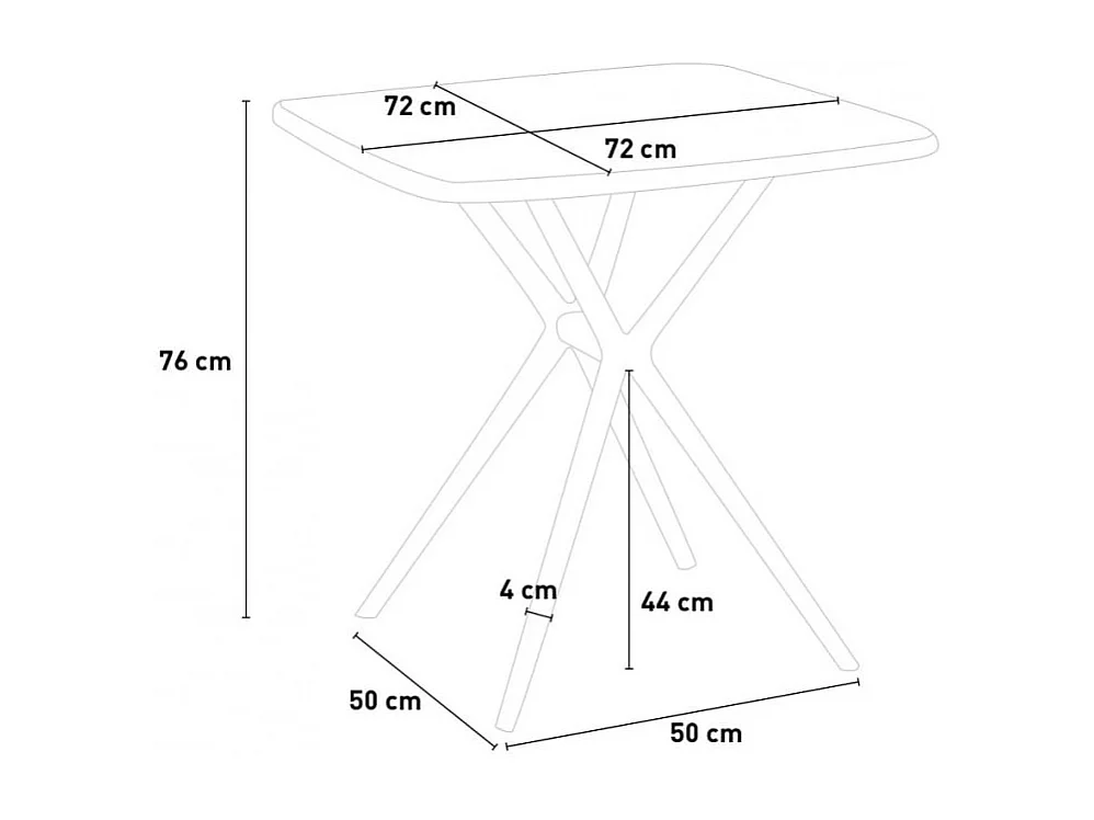 Ensemble de 2 chaises et 1 table carrée 70x70 cm Blood Orange Mojito
