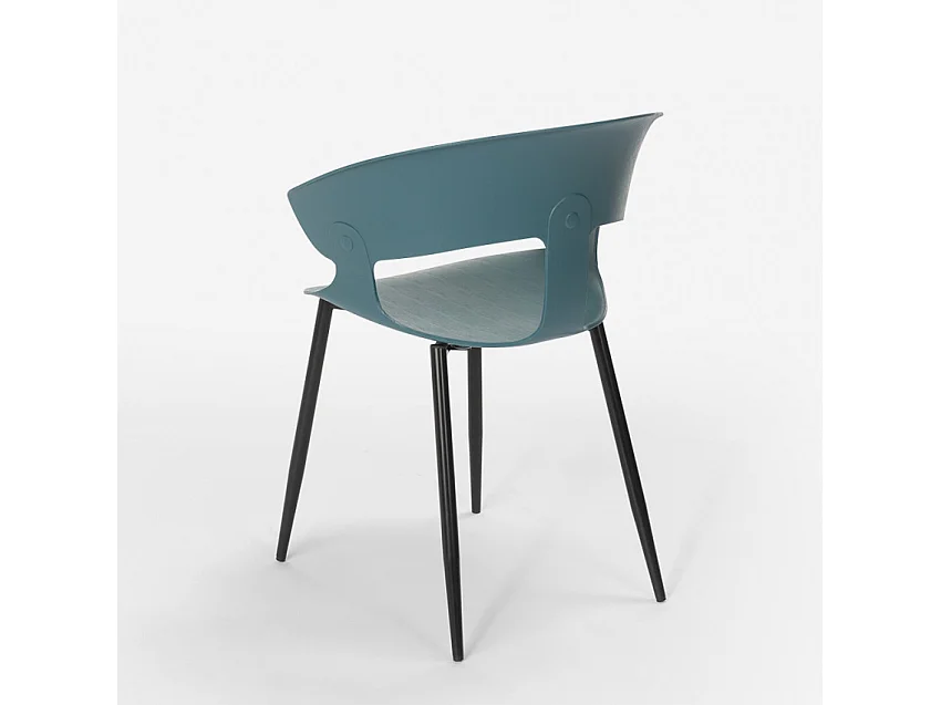 Set di 4 sedie e 1 tavolo quadrato 80x80cm design Gin Rickey