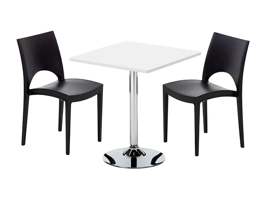 Ensemble de table et chaises 70x70cm 2 chaises Raspberry Collins