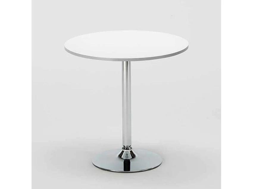 Mesa Redonda Blanca 70x70 cm y Sillas De Colores Transparentes Femme Fatale Spectre - Transparente