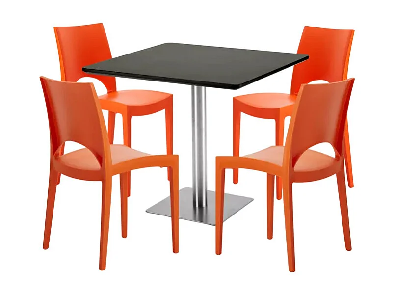 Ensemble de table 90x90cm 4 chaises empilables Limoncello Martini