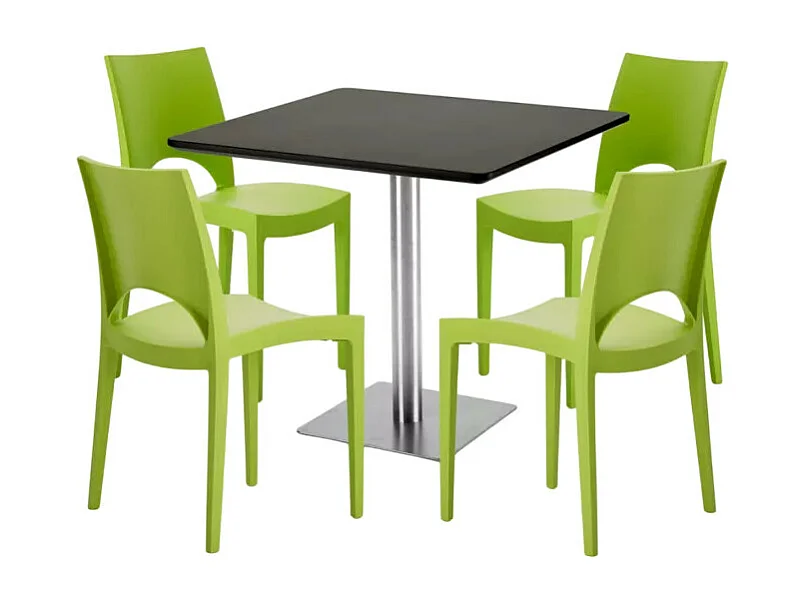 Ensemble de table 90x90cm 4 chaises empilables Limoncello Martini