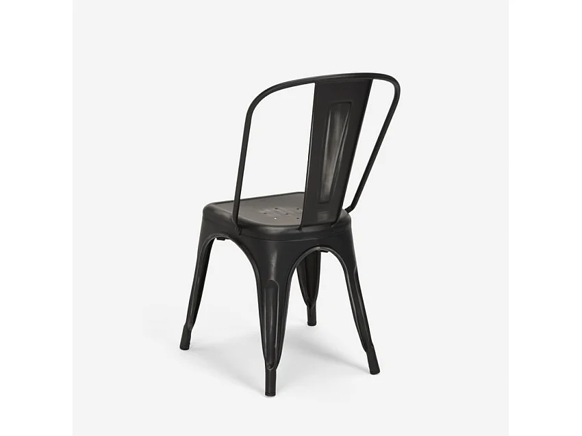 Ensemble de 4 chaises vintage table 80x80cm noire Ginger Mojito