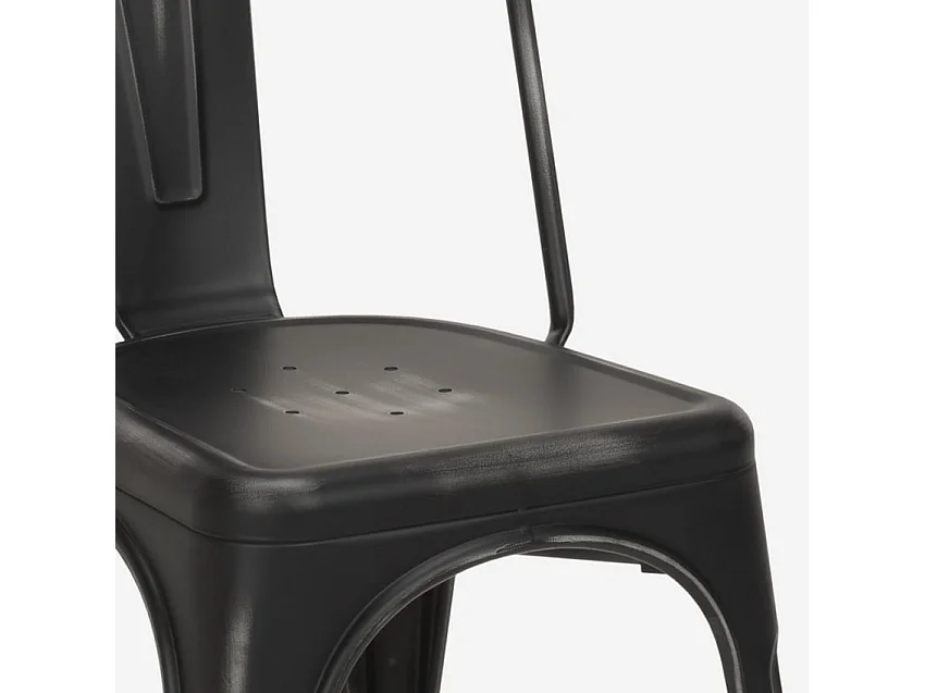 Ensemble de 4 chaises vintage table 80x80cm noire Ginger Mojito