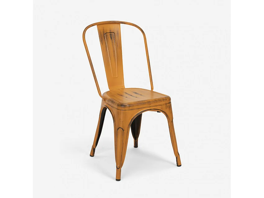 Ensemble de 4 chaises style vintage 1 table 80x80 Tequila Sunset