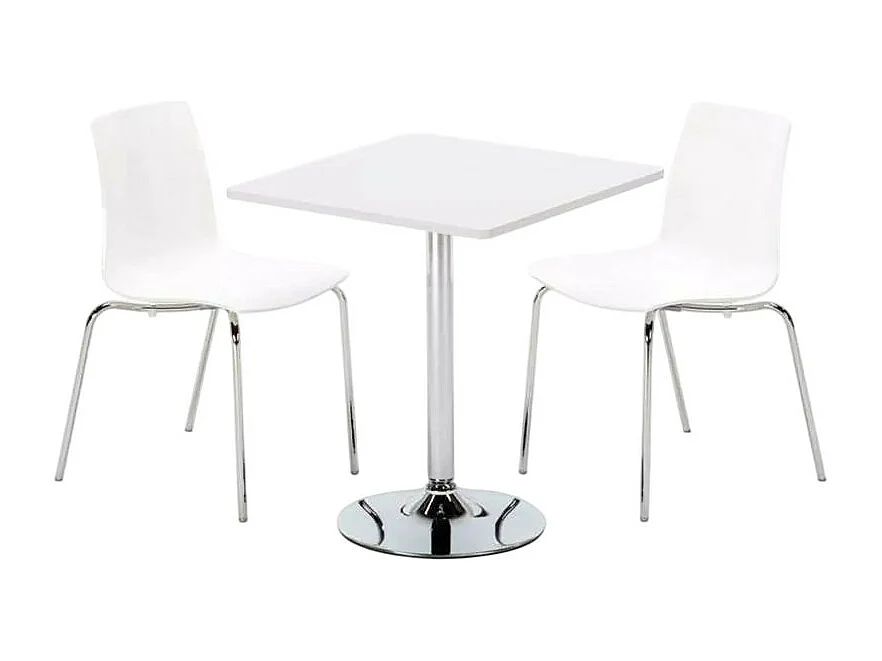Ensemble de table 70x70cm 2 chaises colorées transparentes Hurricane