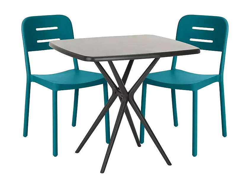 Ensemble de 2 chaises et 1 table carrée 70x70 cm Blood Orange Mojito