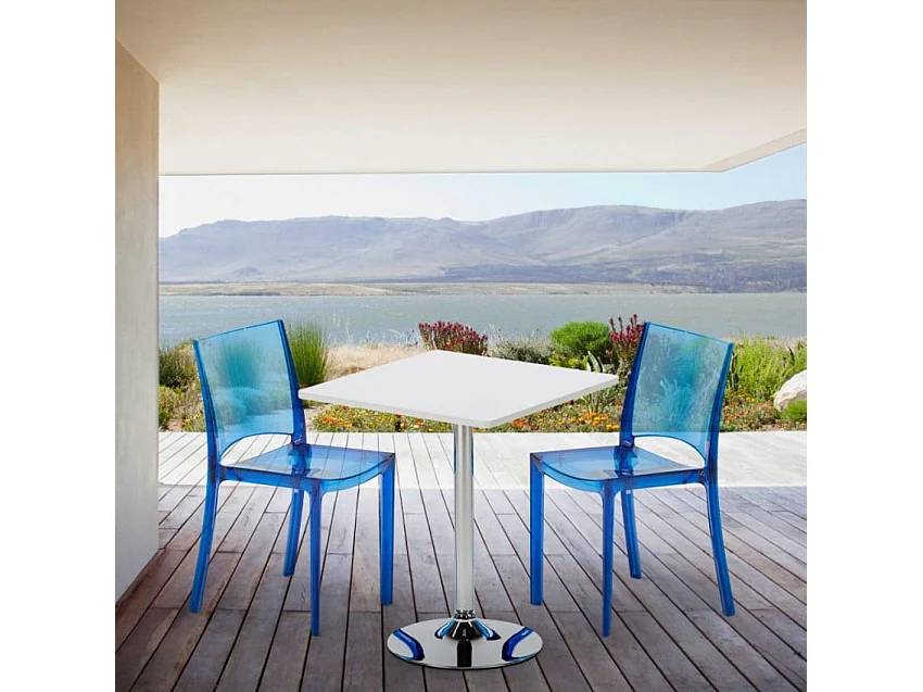 Set tavolo 70x70cm 2 sedie colorate interni bar caffè Bellini