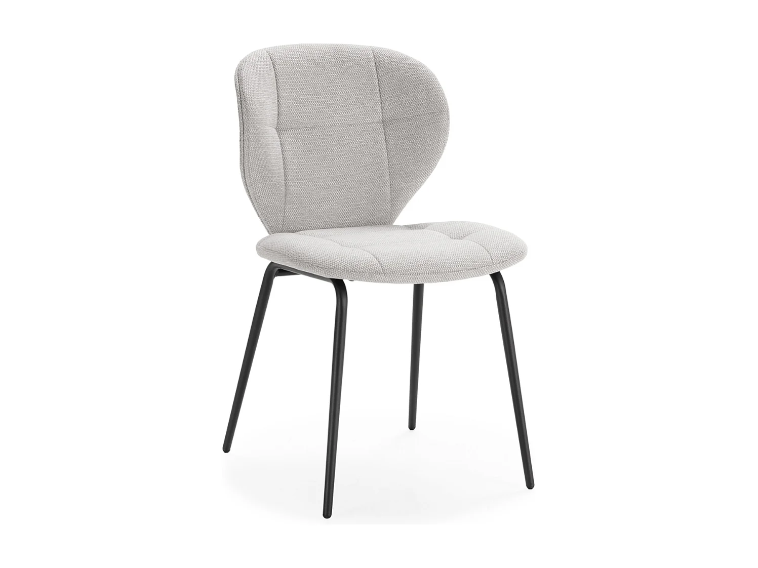 Set van 2 stoelen in stof met zwarte metalen poten L50 cm - LUCY