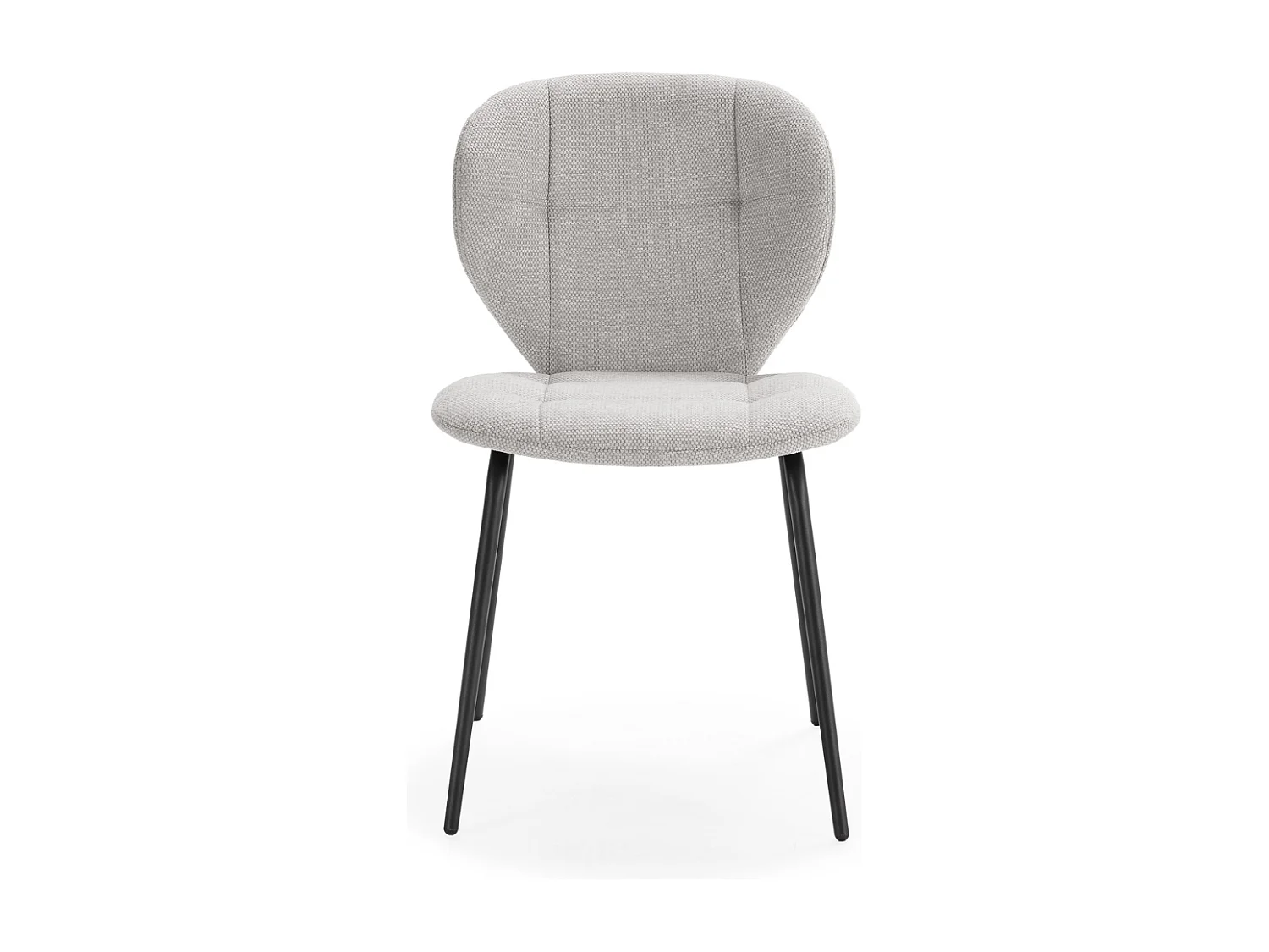 Set van 2 stoelen in stof met zwarte metalen poten L50 cm - LUCY