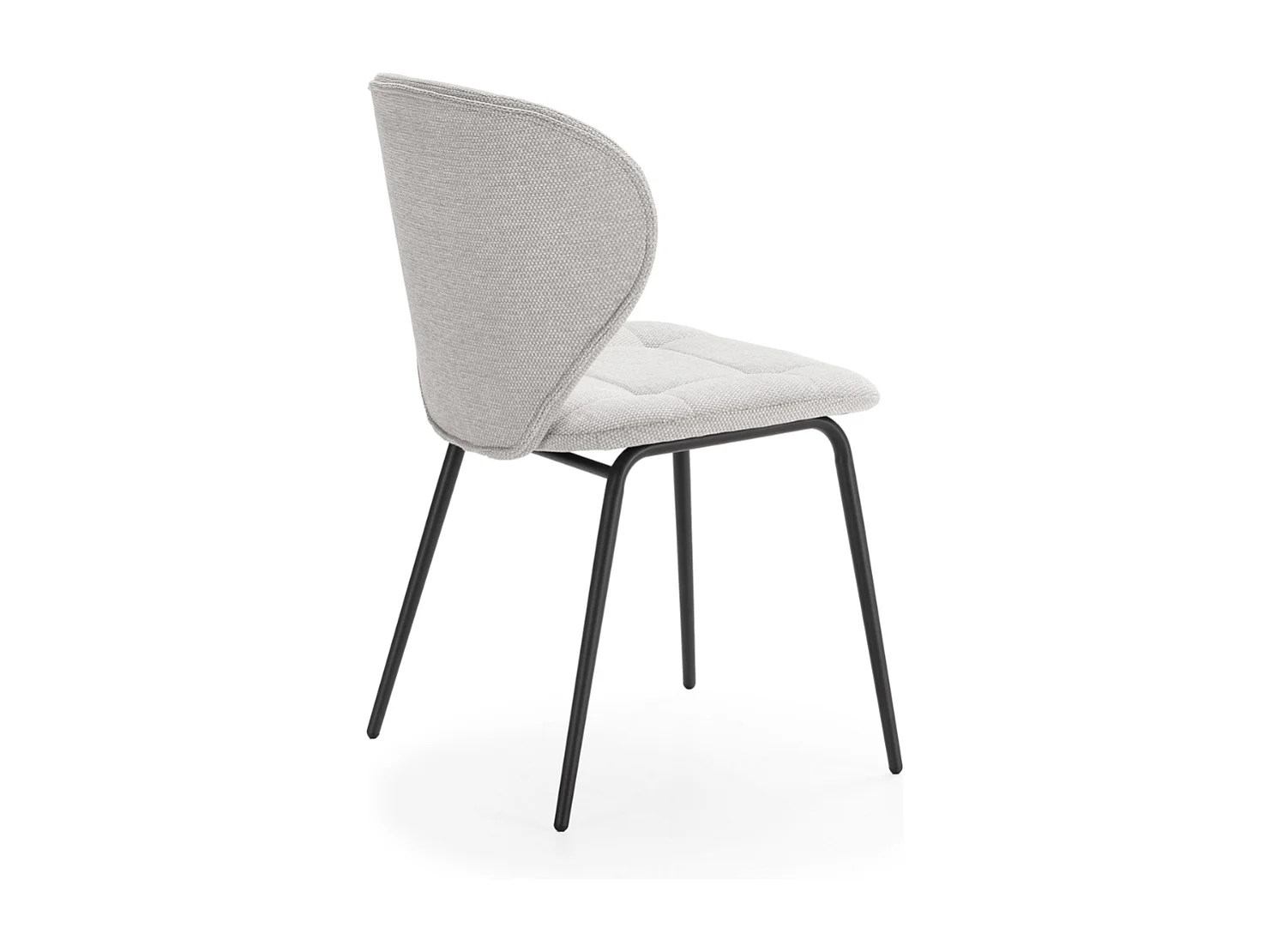 Set van 2 stoelen in stof met zwarte metalen poten L50 cm - LUCY