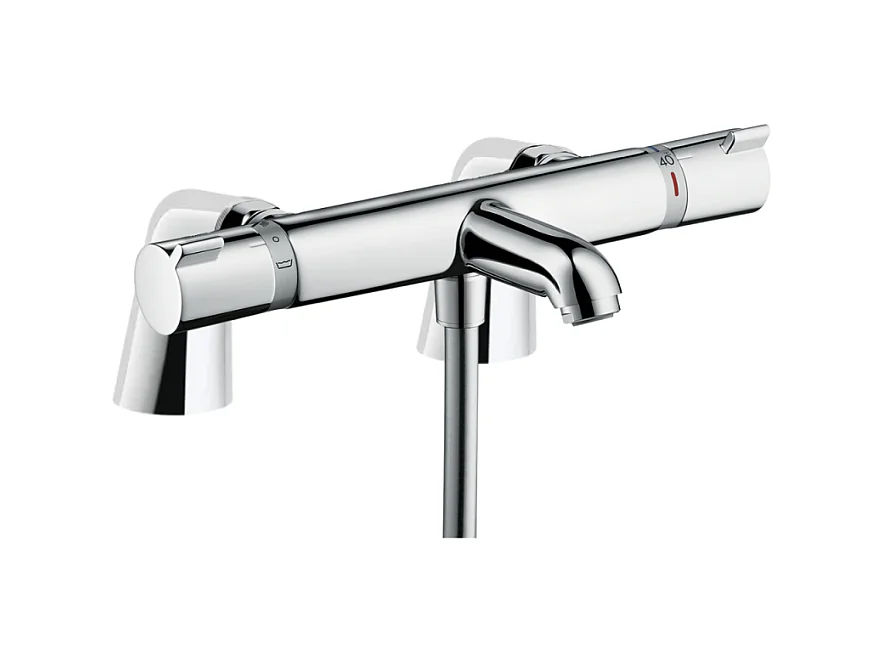 Mitigeur baignoire thermostatique HANSGROHE Ecostat Comfort chromé avec colonnettes