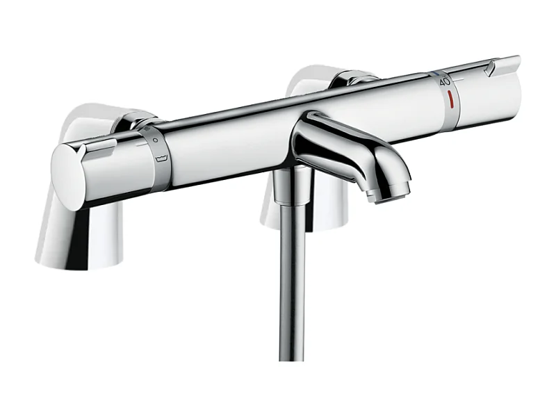 Mitigeur baignoire thermostatique HANSGROHE Ecostat Comfort chromé avec colonnettes