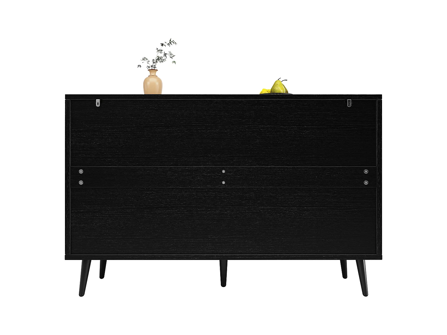 Buffet moderne - 4 portes - avec motifs - MDF - Noir