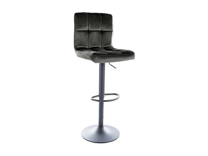 Tabouret de bar en velours "C105" - Noir - l 42 x H 96 cm