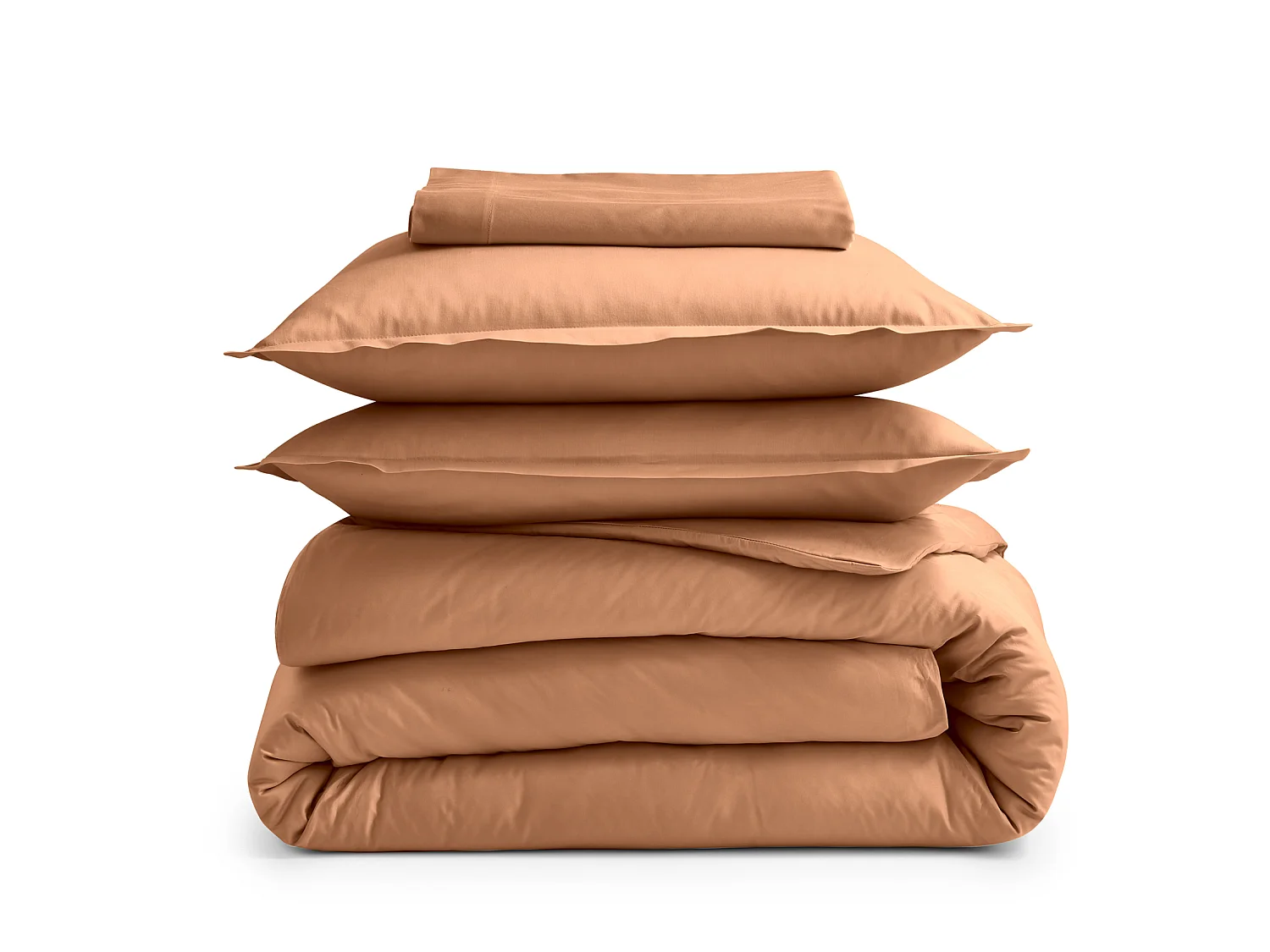 Taie d'oreiller 100% percale 65x65 cognac - Tradilinge