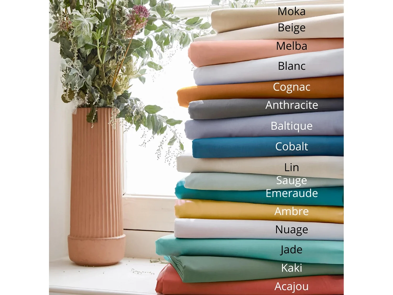 Taie d'oreiller 100% percale 65x65 cognac - Tradilinge