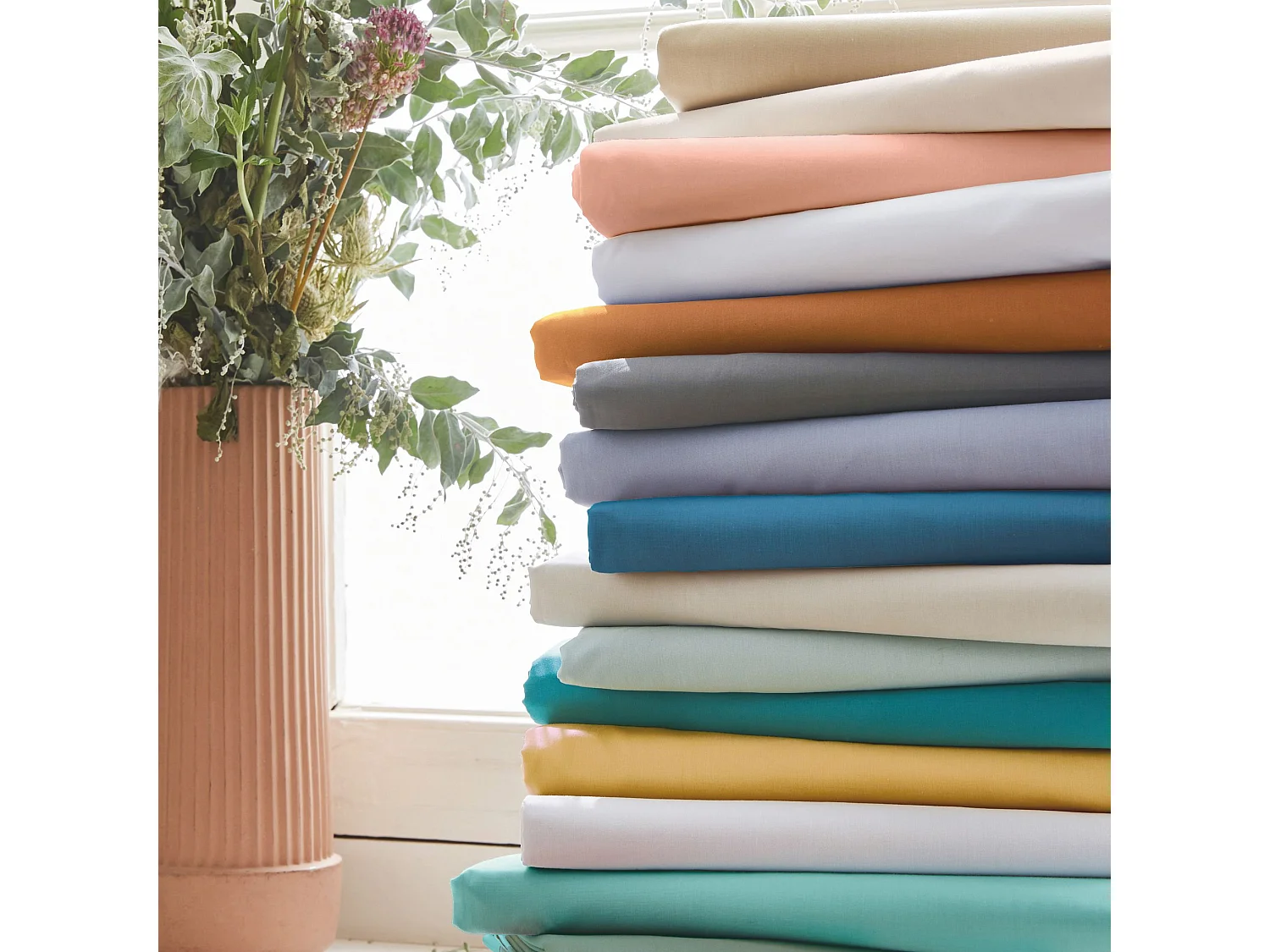 Taie d'oreiller 100% percale 65x65 moka - Tradilinge