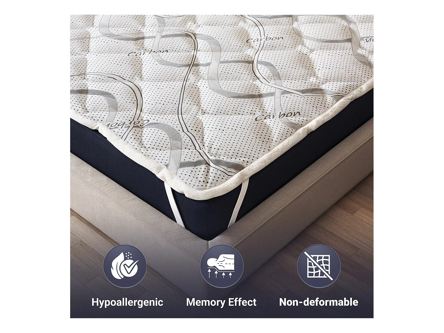 The White Stone Topper 160 x 200 cm | Matratzenauflage mit ergonomischen Eigenschaften | Füllung Soft-Vlies | Höhe 5 cm | Atmungsaktiv, Anti-Hausstaubmilben