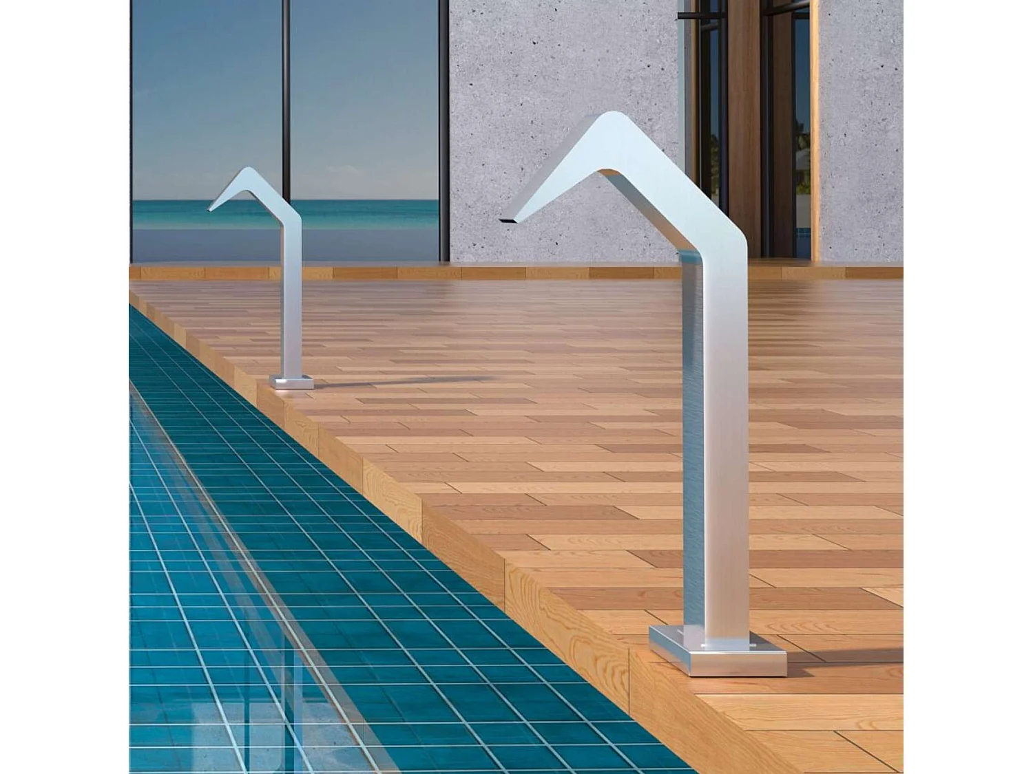 Cascade de piscine Niagara en Acier Inox.S316 - Corps 60x55mm - H.54cm - Garantie 10 ans - POOL IMEX