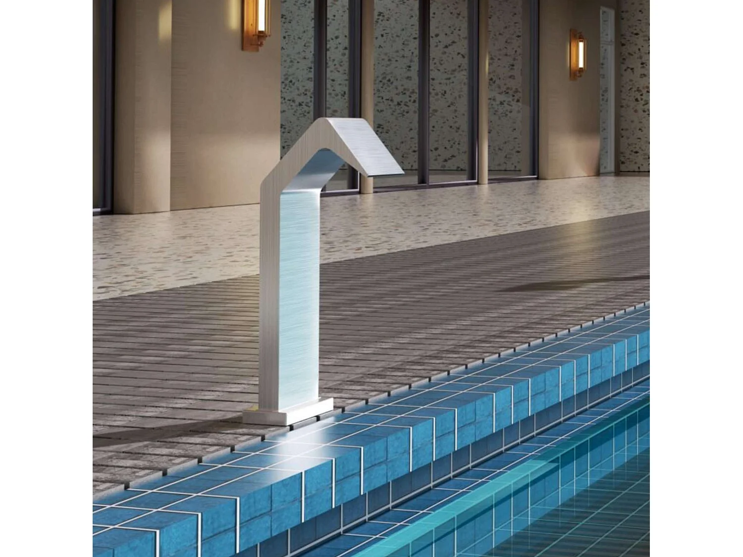 Cascade de piscine Niagara en Acier Inox.S316 - Corps 150x55mm - H.54cm - Garantie 10 ans - POOL IMEX