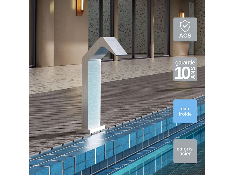 Cascade de piscine Niagara en Acier Inox.S316 - Corps 150x55mm - H.54cm - Garantie 10 ans - POOL IMEX