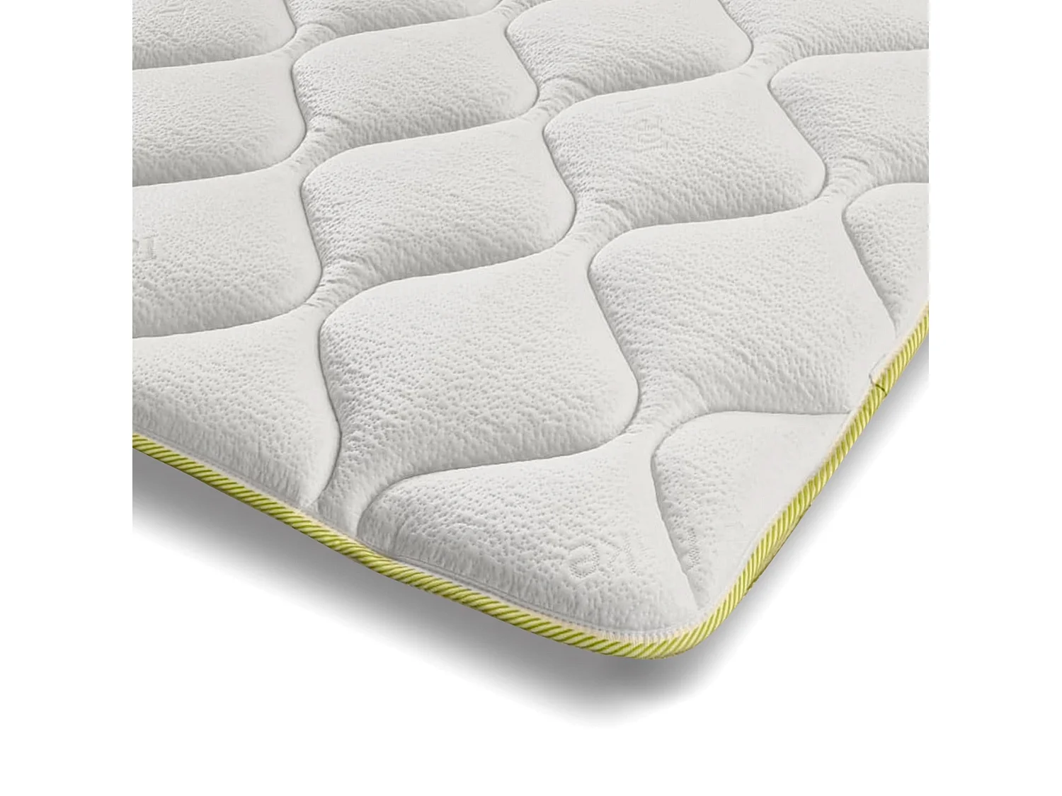 The White Stone Topper Rafraîchissant Simple avec Élastiques | Correcteur de Matelas 150 x 190 | Technologie Cooler et Propriétés Orthopédiques | Hauteur 4 cm