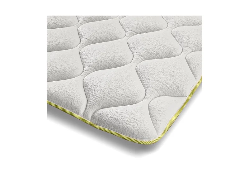 The White Stone Topper Rafraîchissant Simple avec Élastiques | Correcteur de Matelas 180 x 200 | Technologie Cooler et Propriétés Orthopédiques | Hauteur 4 cm
