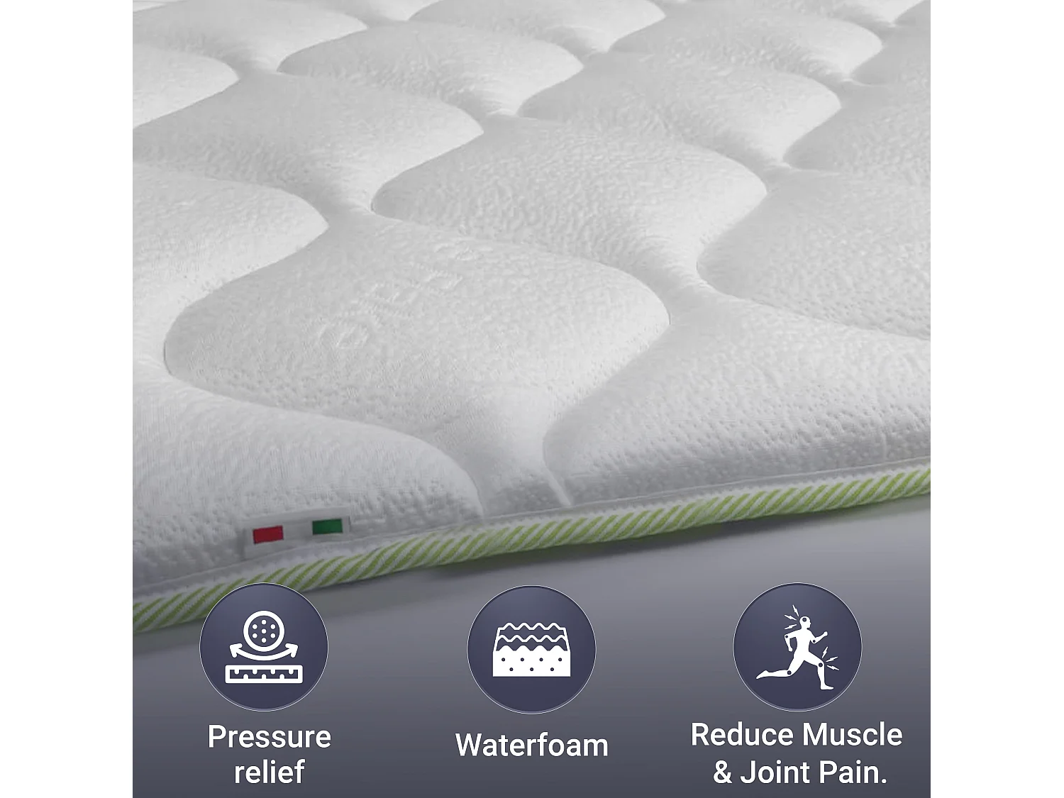 The White Stone Topper Erfrischend Einzel mit Elastiken | Matratzenkorrektor 80 x 190 | Cooler-Technologie und orthopädische Eigenschaften | Höhe 4 cm