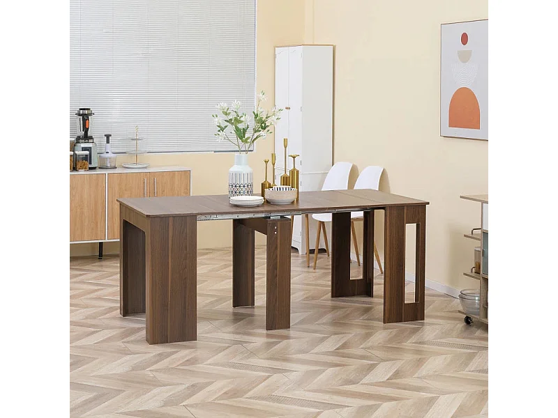 Mesa de comedor Ghinda Homcom extensible 4-6 personas marrón 75x60-180x85