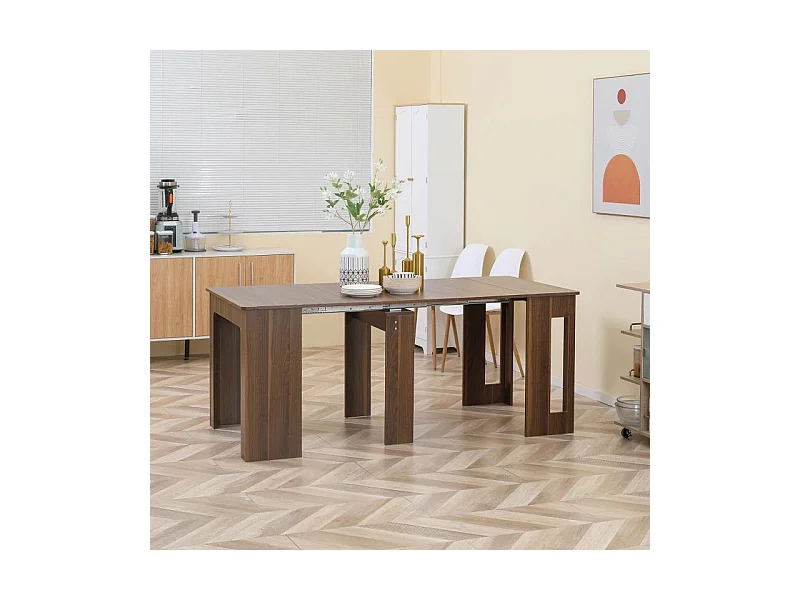 Mesa de comedor Ghinda Homcom extensible 4-6 personas marrón 75x60-180x85