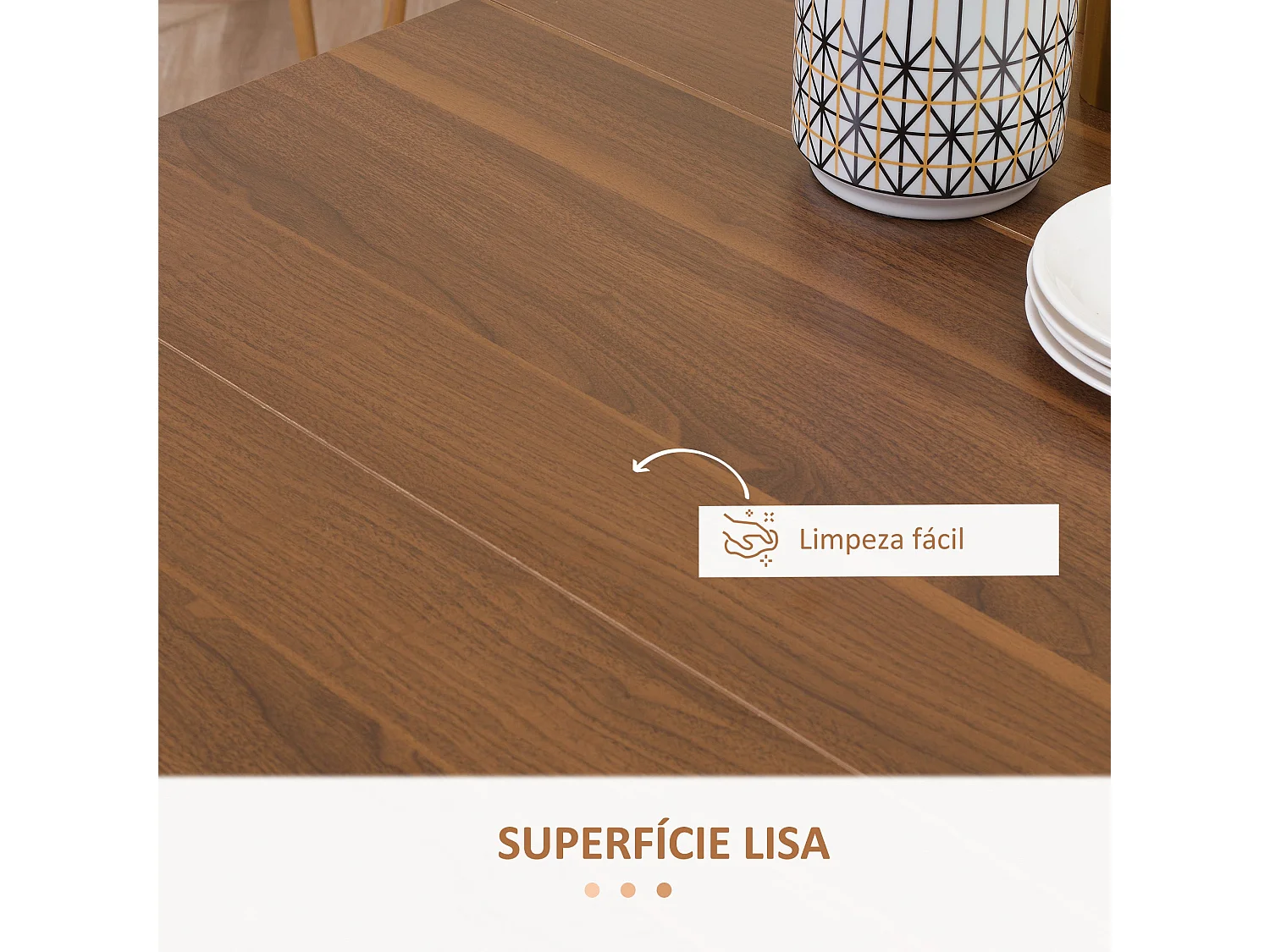 Mesa de comedor Ghinda Homcom extensible 4-6 personas marrón 75x60-180x85