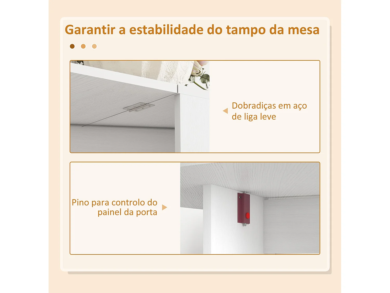 Mesa plegable Fhujio Homcom alas abatibles blanco 75x163x80 cm