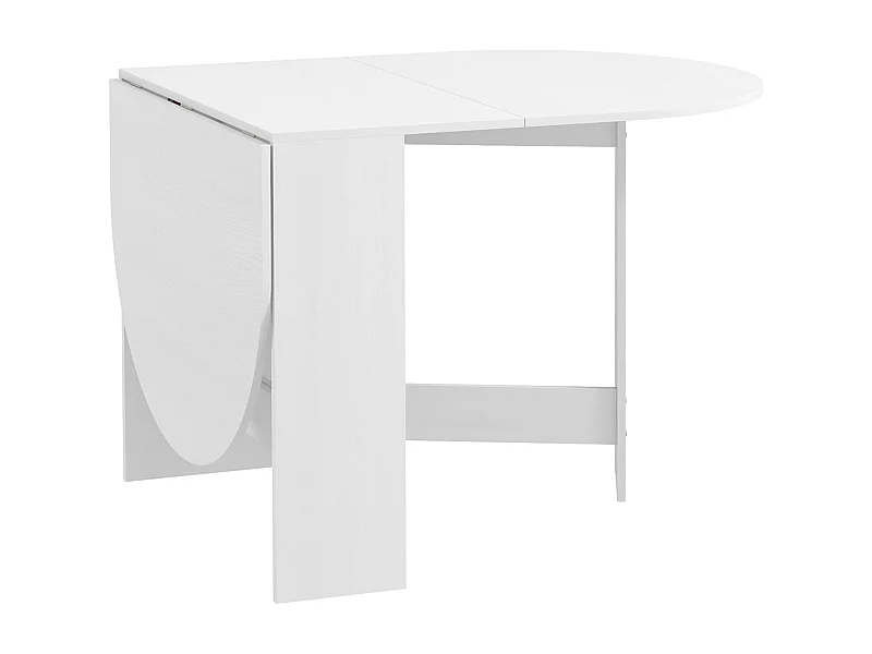 Mesa de Jantar Dobrável HOMCOM com Laterais Abatíveis em Estilo Moderno - 163x80x75 cm, Branca