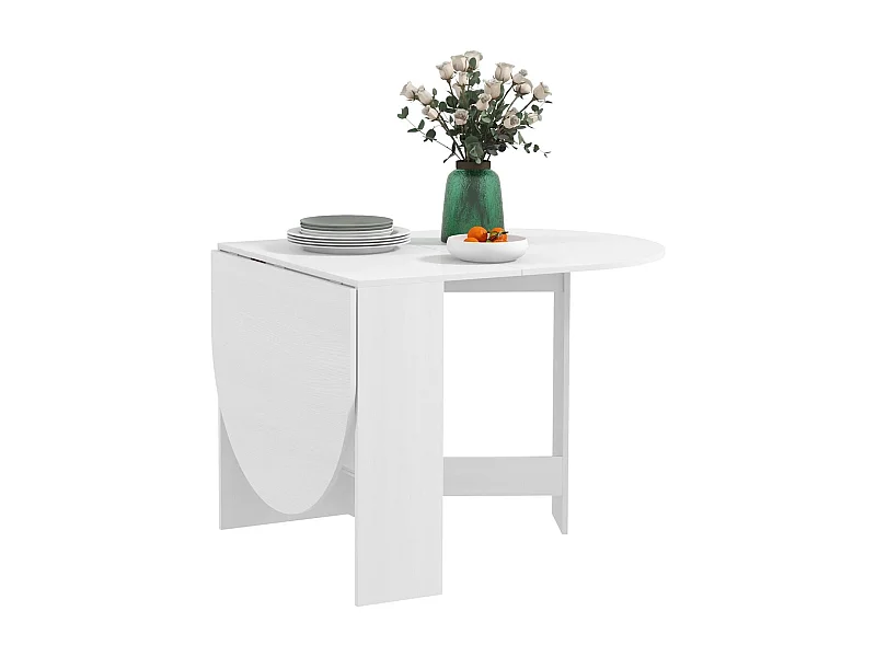 Mesa plegable Fhujio Homcom alas abatibles blanco 75x163x80 cm
