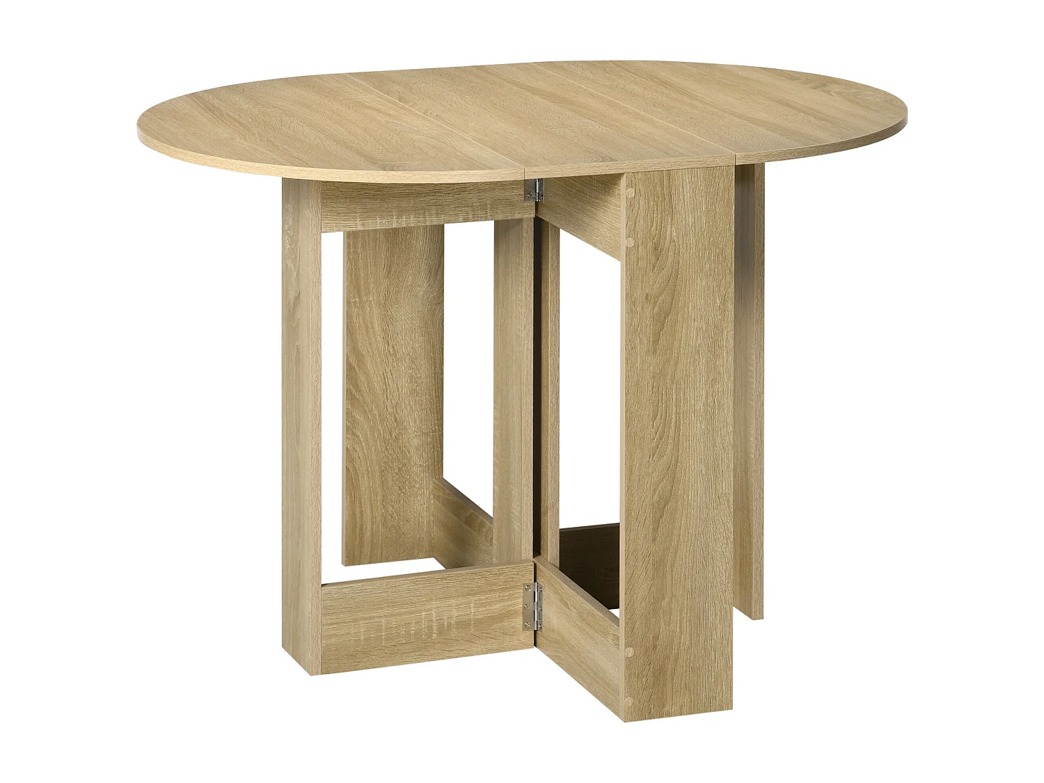 Mesa de Jantar Dobrável HOMCOM com Laterais Ajustáveis para Cozinha e Sala de Estar 104x76x73,7 cm em Madeira