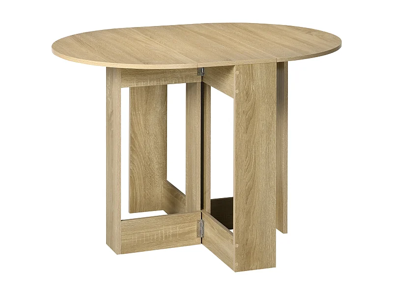 Mesa de Jantar Dobrável HOMCOM com Laterais Ajustáveis para Cozinha e Sala de Estar 104x76x73,7 cm em Madeira