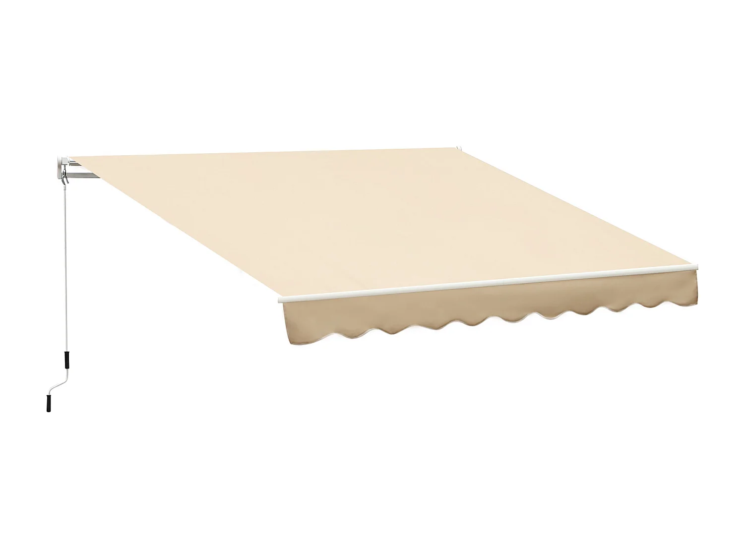 Store banne manuel rétractable aluminium polyester imperméabilisé 3L x 2,5l m beige