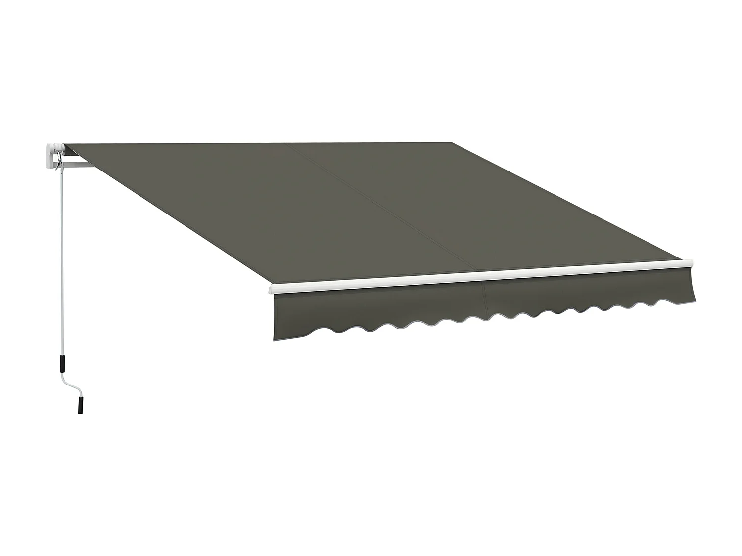 Store banne manuel rétractable aluminium polyester imperméabilisé 3,5L x 2,5l (avancée) m gris