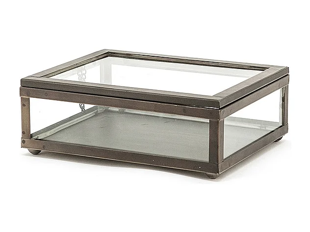 Vitrine - Grau - 36x27x11 cm - Flaches Modell