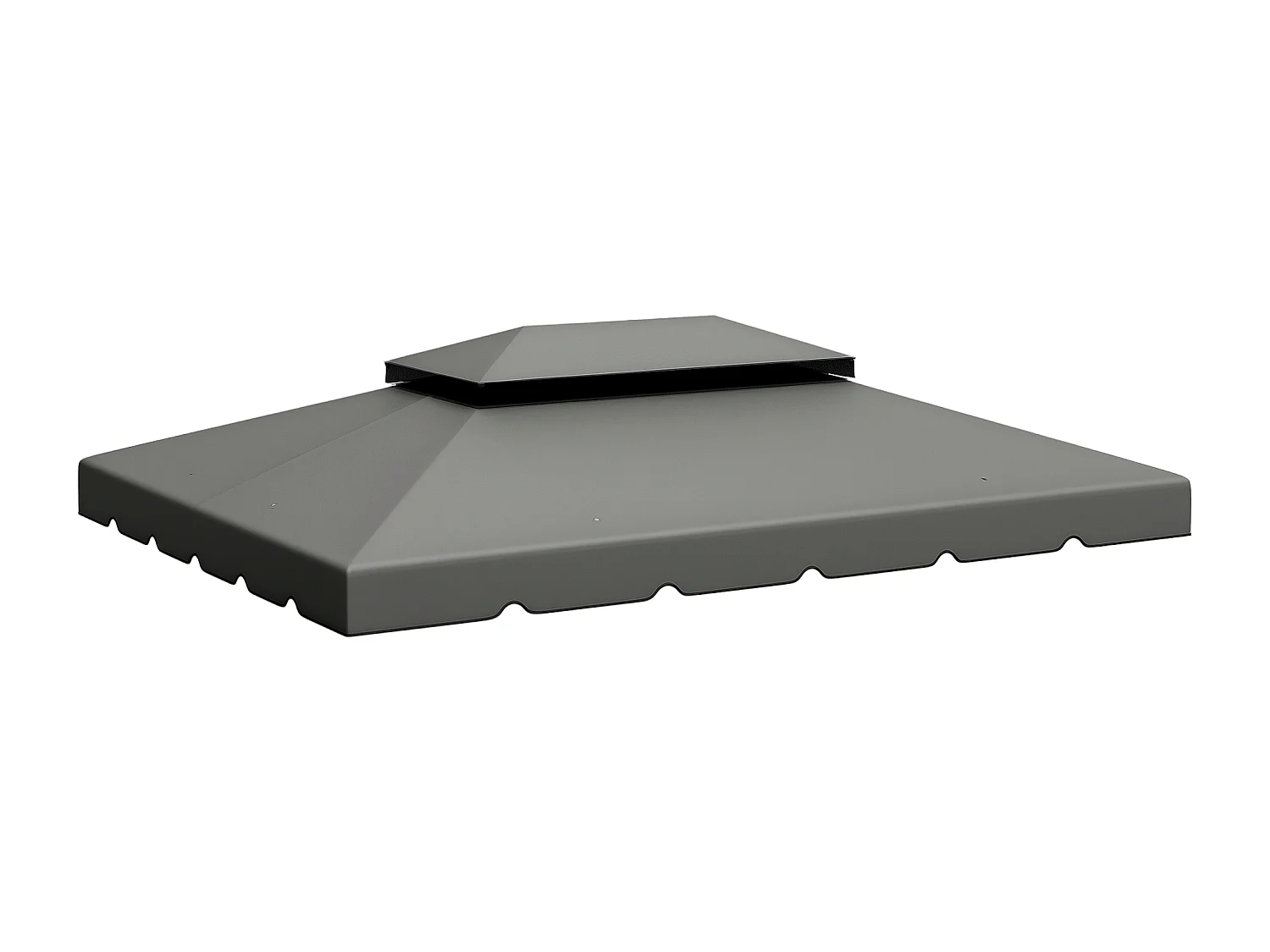 Toile de rechange pour pavillon tonnelle tente 3,90L x 2,90l m polyester haute densité 170 g/m² gris