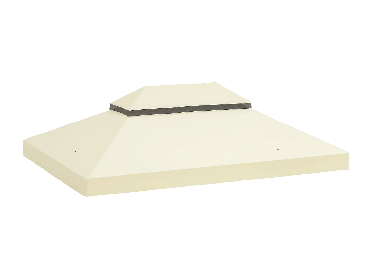 Toile de rechange barnum tonnelle 4 x 3 m - toit double avec œillets drainage - polyester haute densité 370 g/m² crème