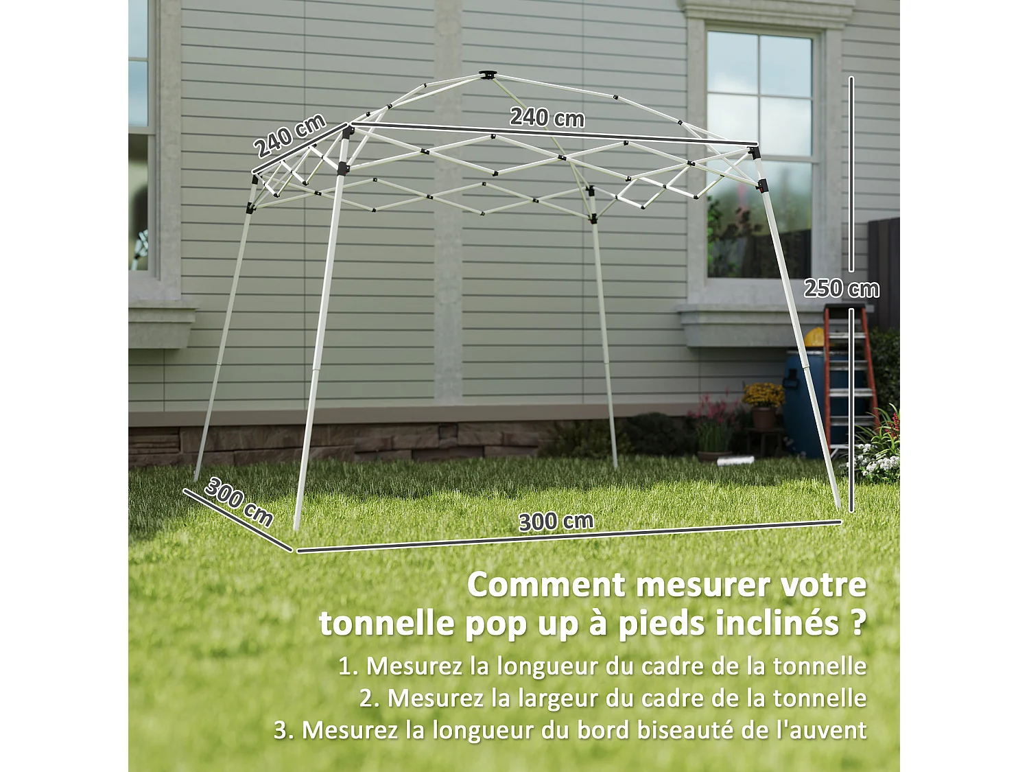 Toile de rechange pour barnum tonnelle 3 x 3 m(bas)/2,4 x 2,4 m(haut) protection solaire UPF50+ bleu