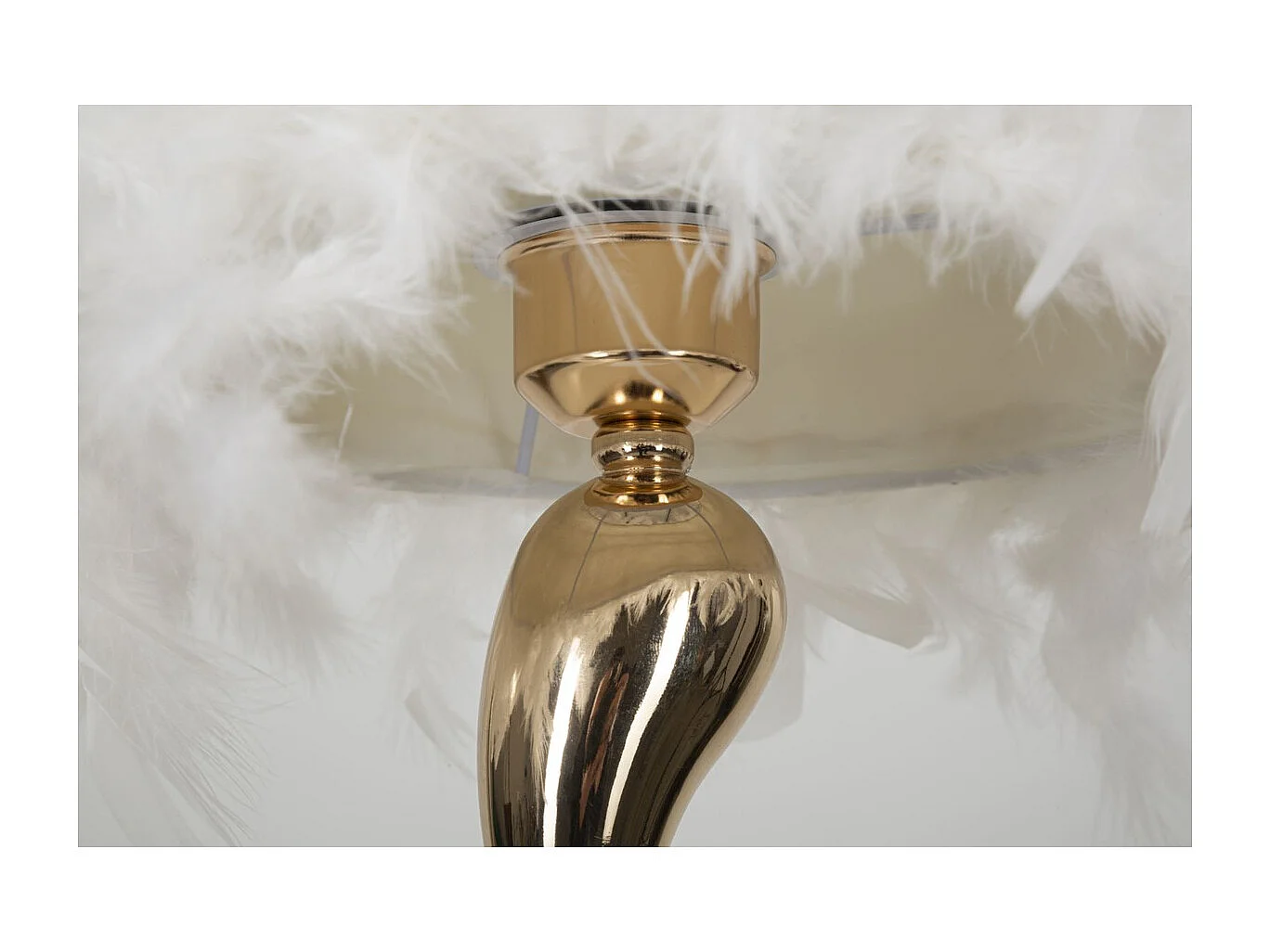 Lampe à Poser Plumes 3, Blanc, 25x25x47 cm, Seven Design