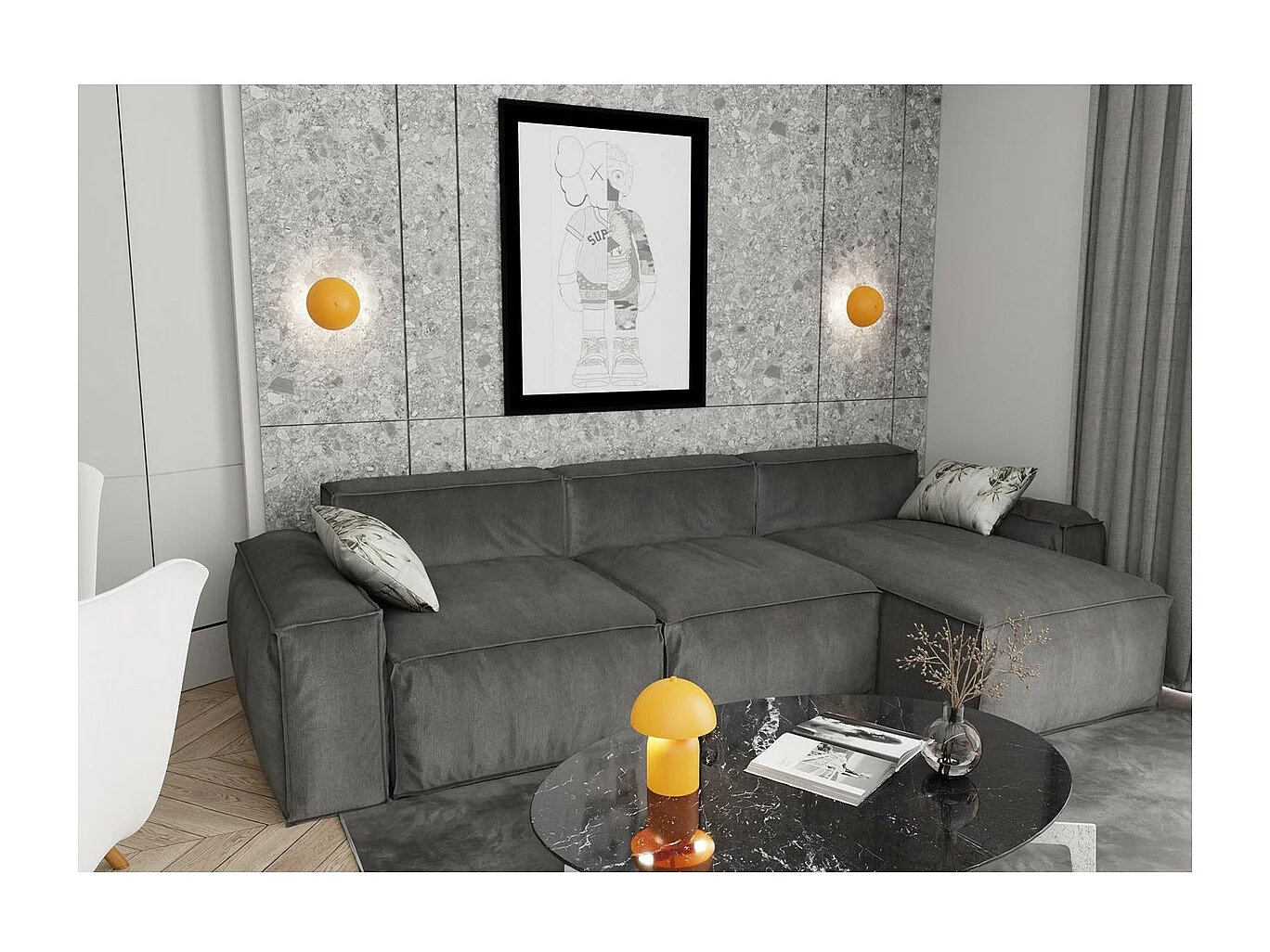 Lampe à Poser Mush, Orange, 18x24x18 cm, Seven Design