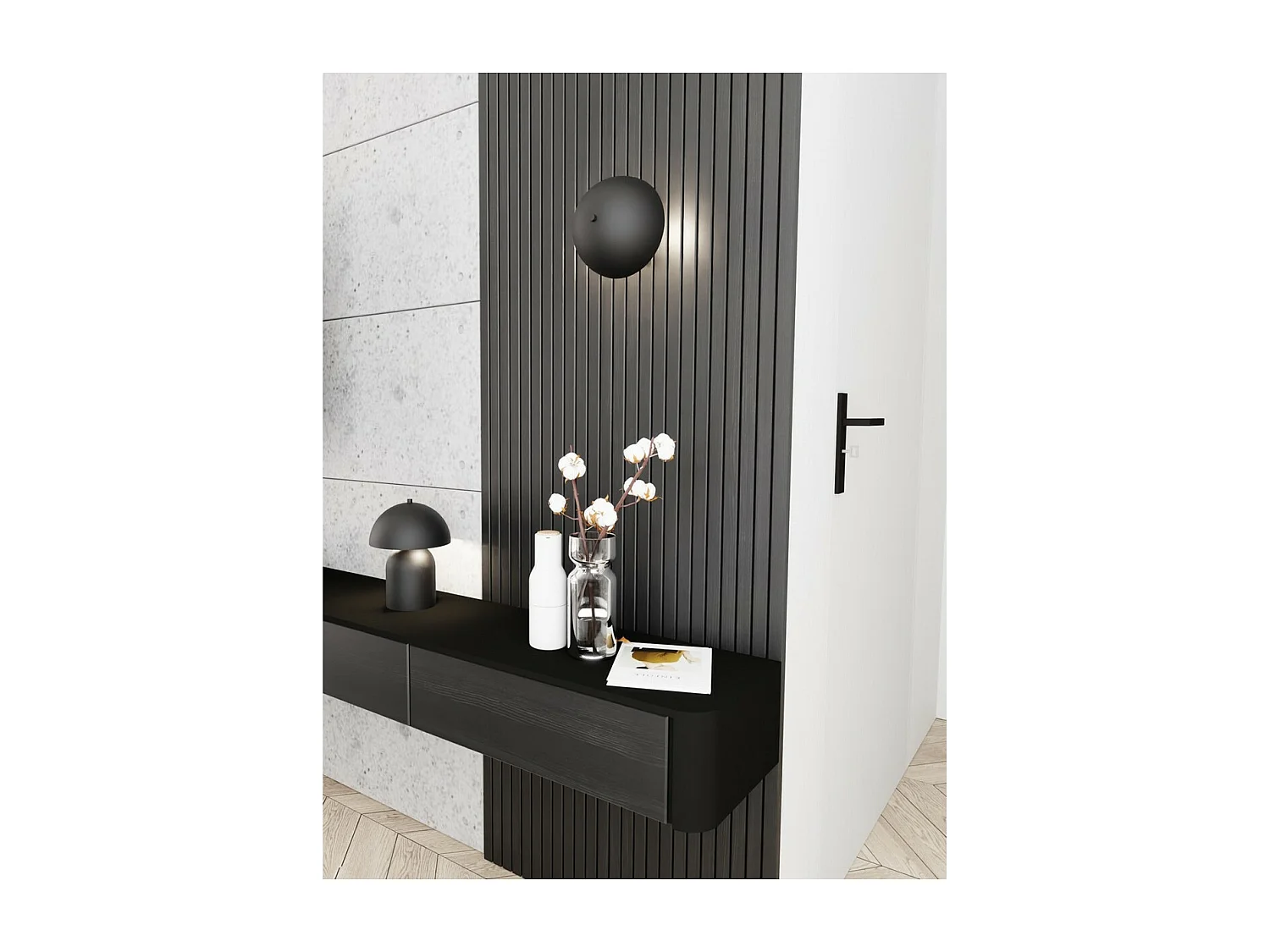 Lampada da Tavolo Mush, Nero, 18x24x18 cm, Seven Design