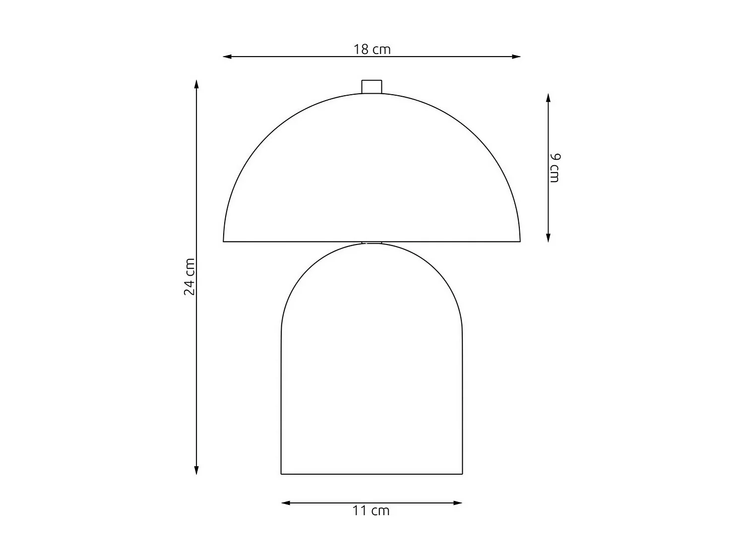 Lampada da Tavolo Mush, Nero, 18x24x18 cm, Seven Design
